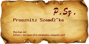 Prosznitz Szemőke névjegykártya